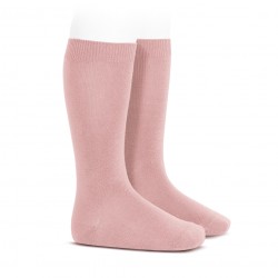 Calcetín rosa palo liso