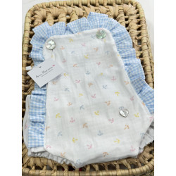 Peto ancla con vichy celeste