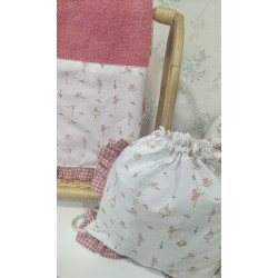 Toalla con mochila bailarinas